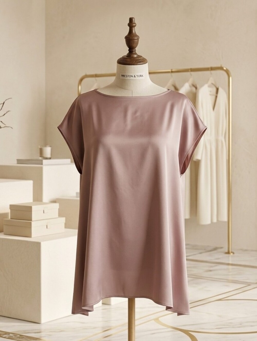 Preston York Champagne Carmen Blouse | Medium | NWT